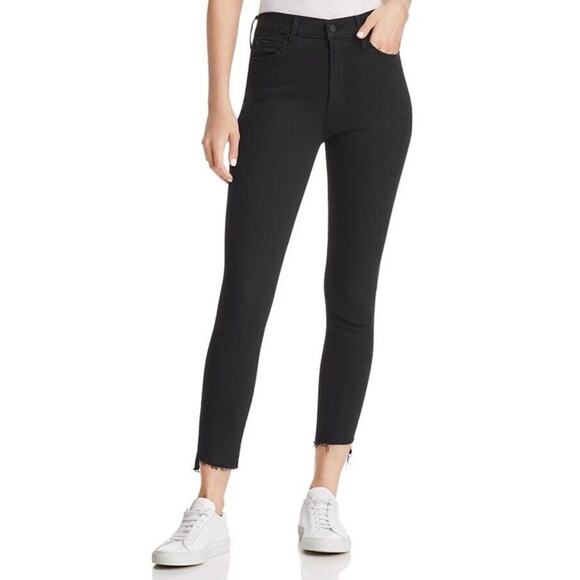 MOTHER Denim - Mother Jeans Stunner Zip Ankle Step Fray Not Guilty Size 25x27 Black